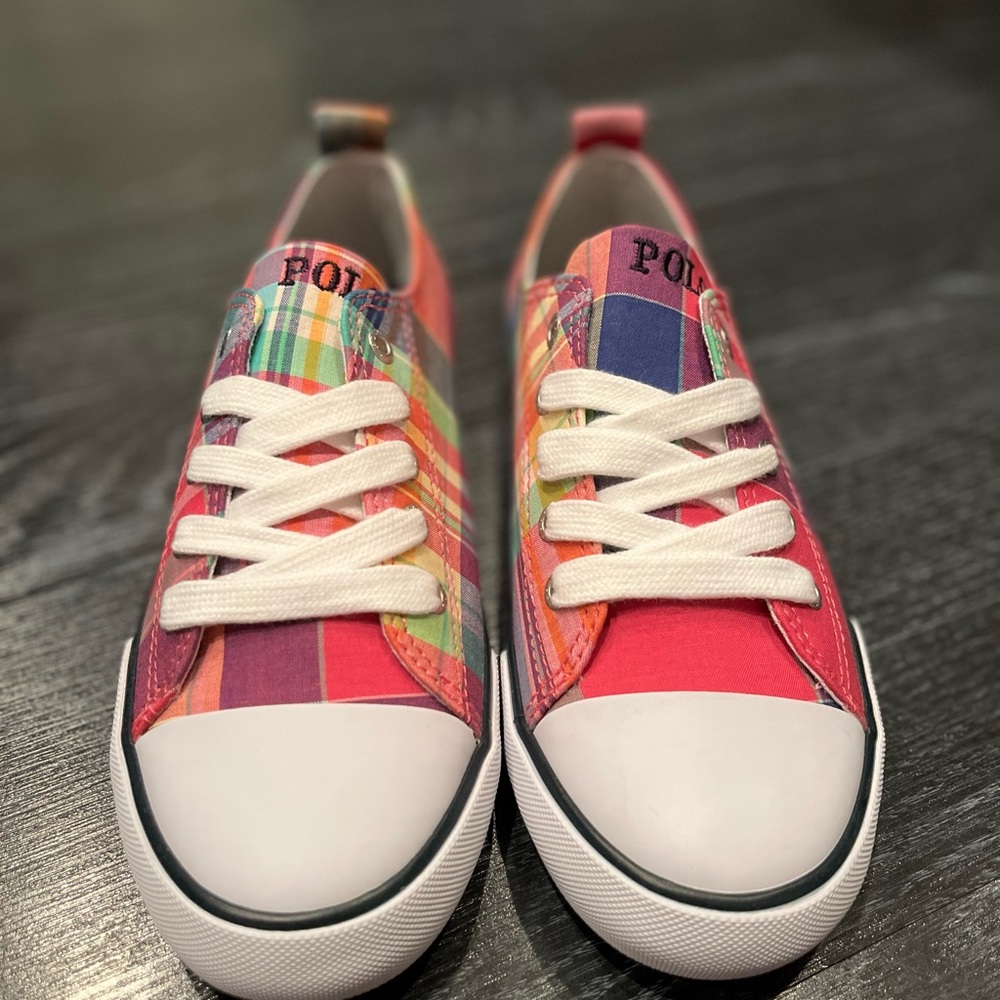 Polo Ralph Lauren Harbour Low pink Shoes Sneakers new GS Youth Girls Size 3 - Picture 5 of 13